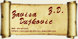 Zaviša Dujković vizit kartica